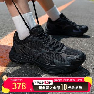 美津浓跑鞋男鞋女鞋冬季新款RACERS纯黑色运动鞋黑武士透气跑步鞋