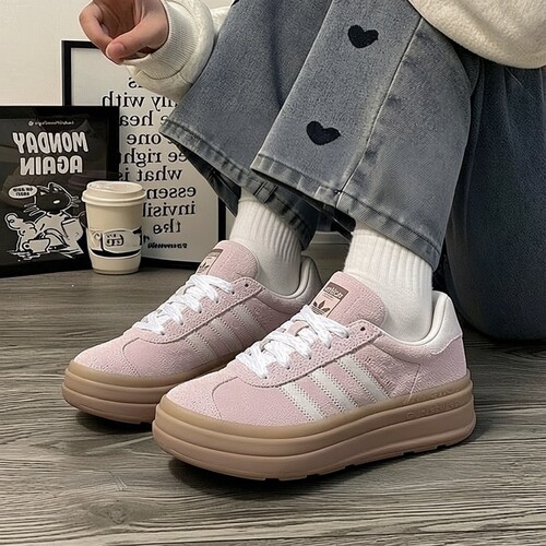 阿迪达斯三叶草T头鞋女鞋26新款GAZELLE BOLD厚底运动板鞋IH4209