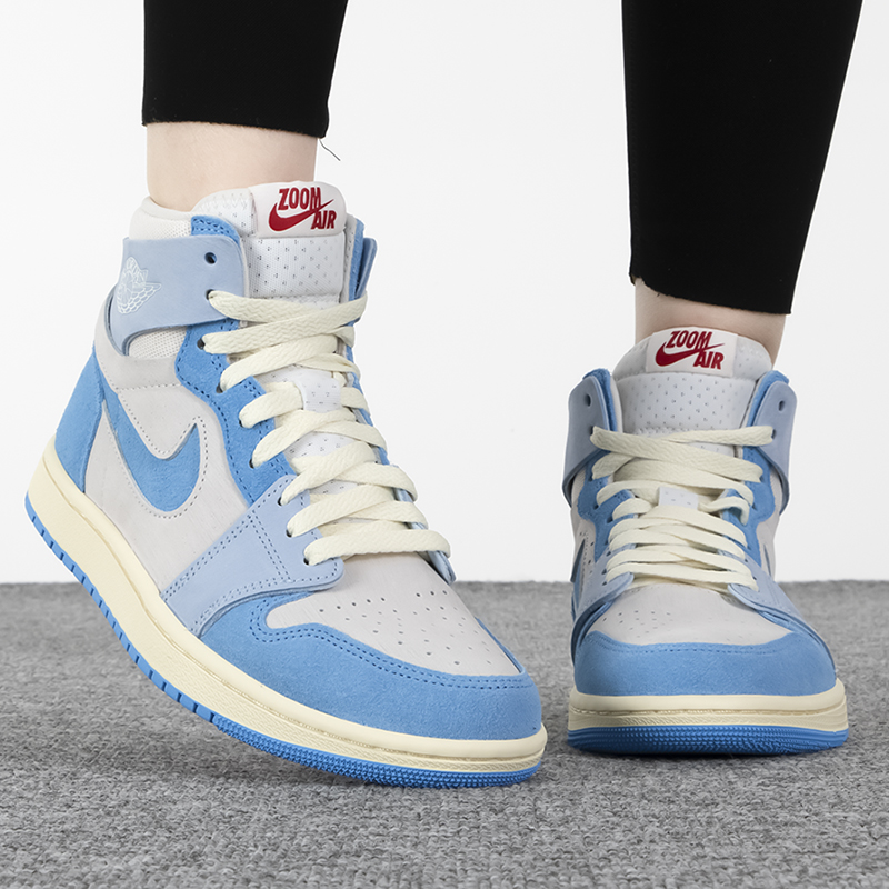 nike耐克女鞋Air Jordan 1 High蓝白中高帮AJ1复古篮球鞋DV1305
