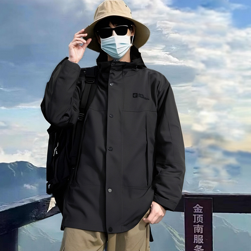 JackWolfskin狼爪男装户外冲锋衣抓绒内胆三合一旅游外套5123251