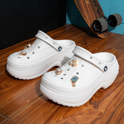Crocs卡骆驰贝拉洞洞鞋女鞋2025冬季新款厚底拖鞋沙滩凉鞋210062