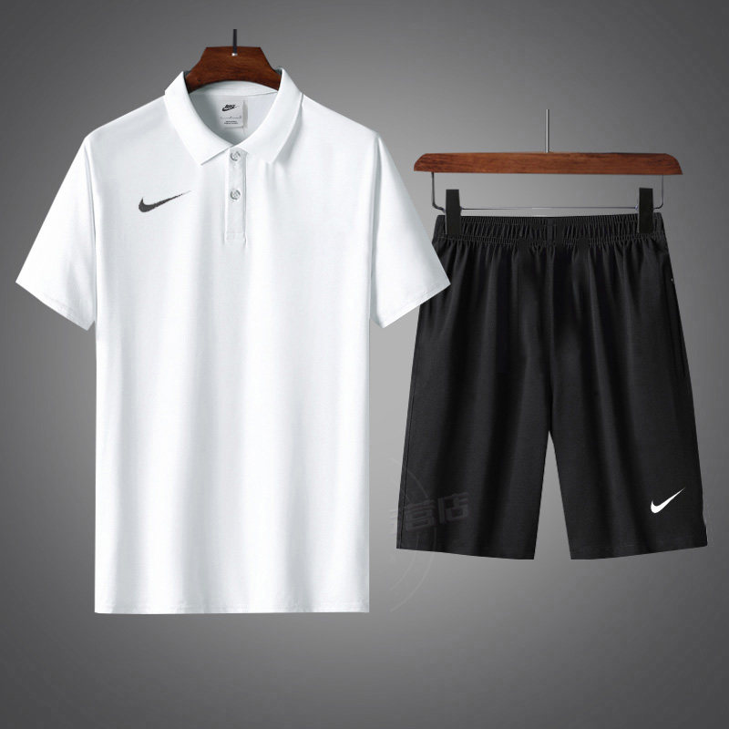 耐克男装白色短袖POLO衫休闲短裤25冬季透气商务T恤跑步运动套装
