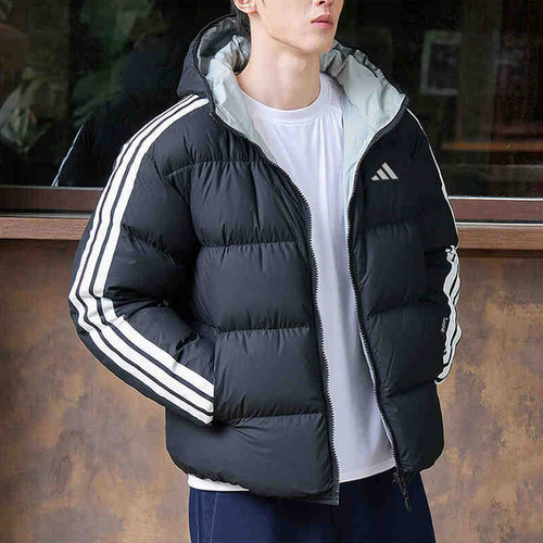 adidas阿迪达斯男子运动休闲羽绒服双面穿连帽保暖加厚外套KC2490