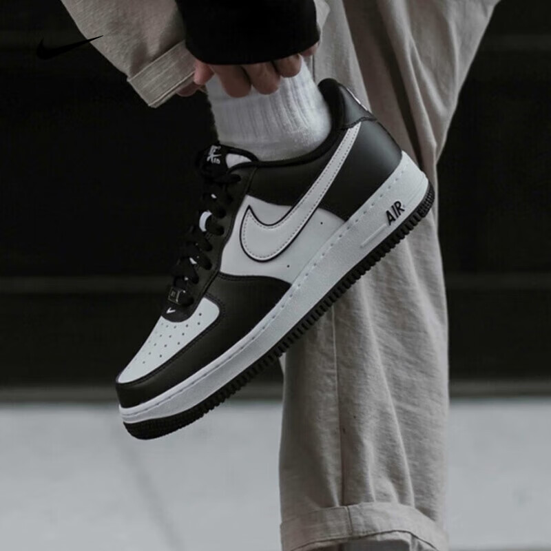Nike耐克男鞋Air Force 1黑白熊猫空军一号低帮板鞋DV0788-001
