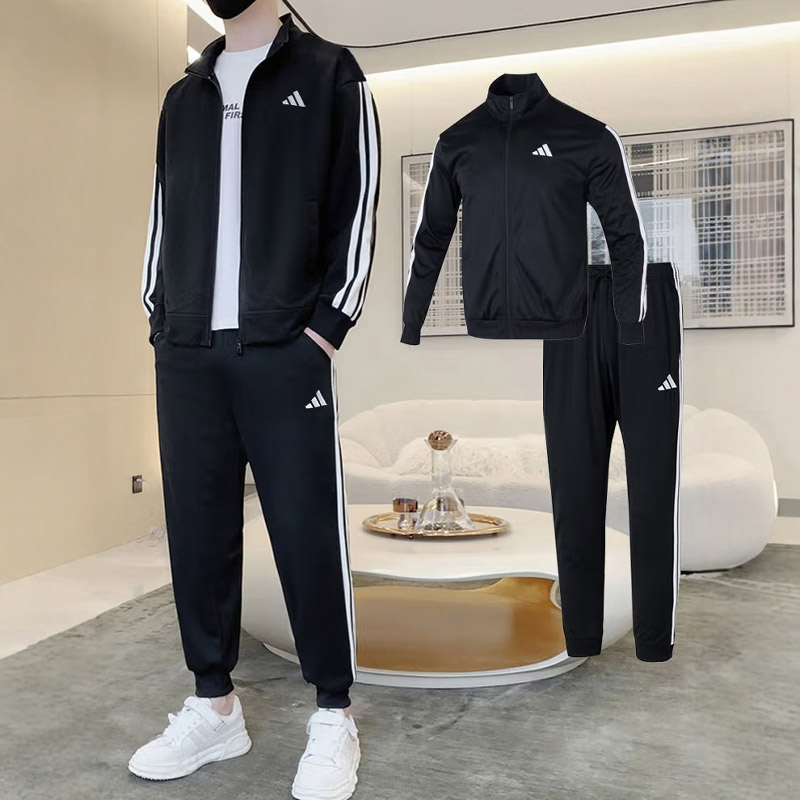 阿迪达斯男装运动套装立领夹克外套长裤子冬季健身训练跑步两件套