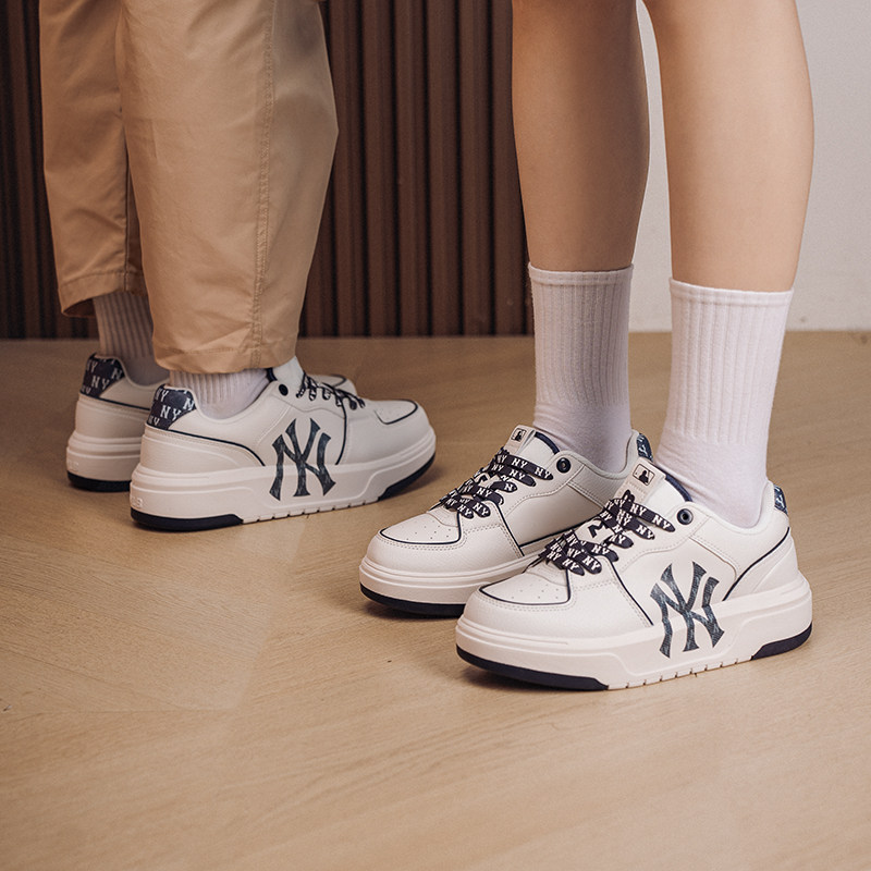 MLB厚底小白鞋男女休闲鞋皮面板鞋26新款显高低帮运动鞋3ASXM046N,运动鞋new,运动休闲鞋,淘宝优惠券,粉丝福利购,淘宝优惠卷