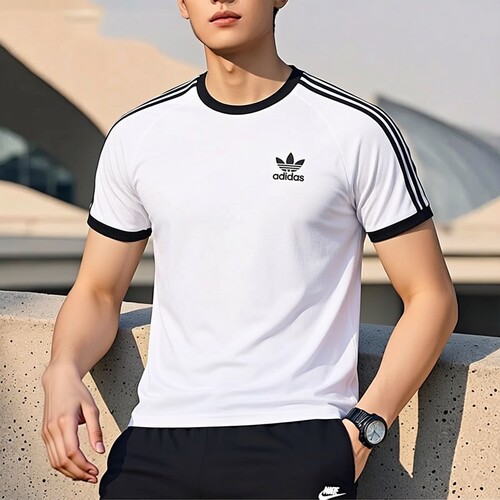 adidas阿迪达斯三叶草白T恤男装26春夏新款跑步健身运动服KB2460