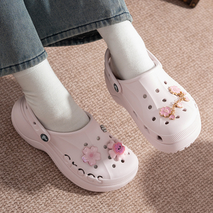 crocs卡骆驰洞洞鞋女鞋2026新款贝雅云彩厚底运动拖鞋沙滩鞋凉鞋