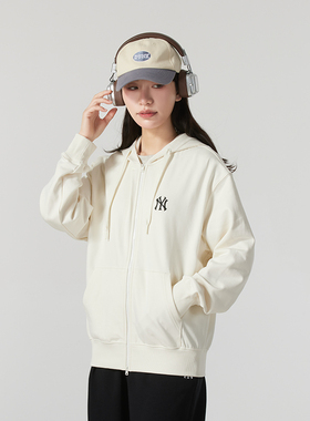 MLB针织夹克男装女装2025新款连帽运动上衣情侣休闲外套3ATRB01