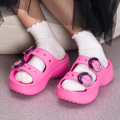卡骆驰（CROCS）洞洞鞋经典云朵自在彩扣女士凉鞋粉色拖鞋213246