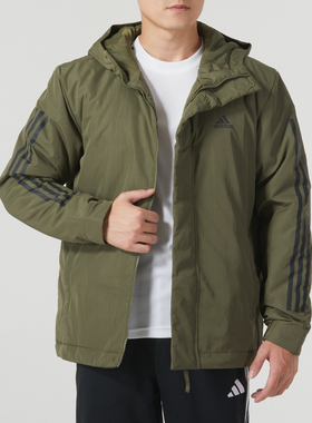 adidas阿迪达斯外套舒适保暖休闲简约棉服男子户外连帽棉衣IP2535
