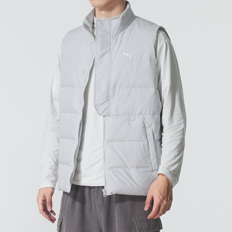 PUMA彪马男装羽绒马甲25冬季新款运动休闲保暖背心外套528707-61