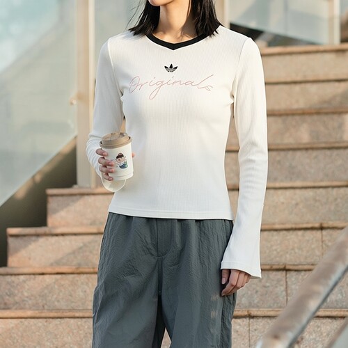 adidas阿迪达斯三叶草女子26新款P TEE LS运动休闲长袖T恤KS2382