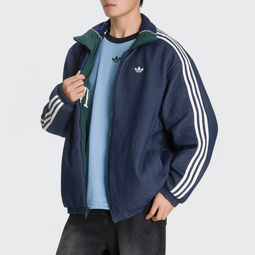阿迪达斯三叶草外套男装2026冬季新款两面穿运动棉服保暖KX4901