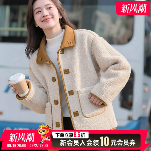 阿迪达斯黄色灯芯绒外套女装26秋季新款两面穿三叶草运动服KT3145