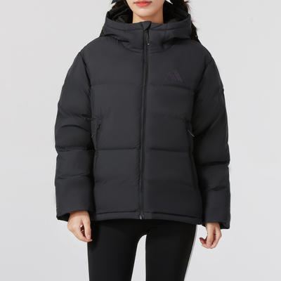 阿迪达斯羽绒服女装2025年冬季运动服保暖连帽上衣夹克外套JV6192