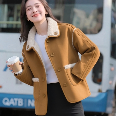 阿迪达斯三叶草女士保暖外套灯芯绒夹克26春新款两面穿大衣KT3145