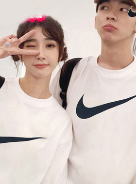 nike耐克26新款正品白色纯棉情侣短袖透气宽松休闲T恤DC5095-100