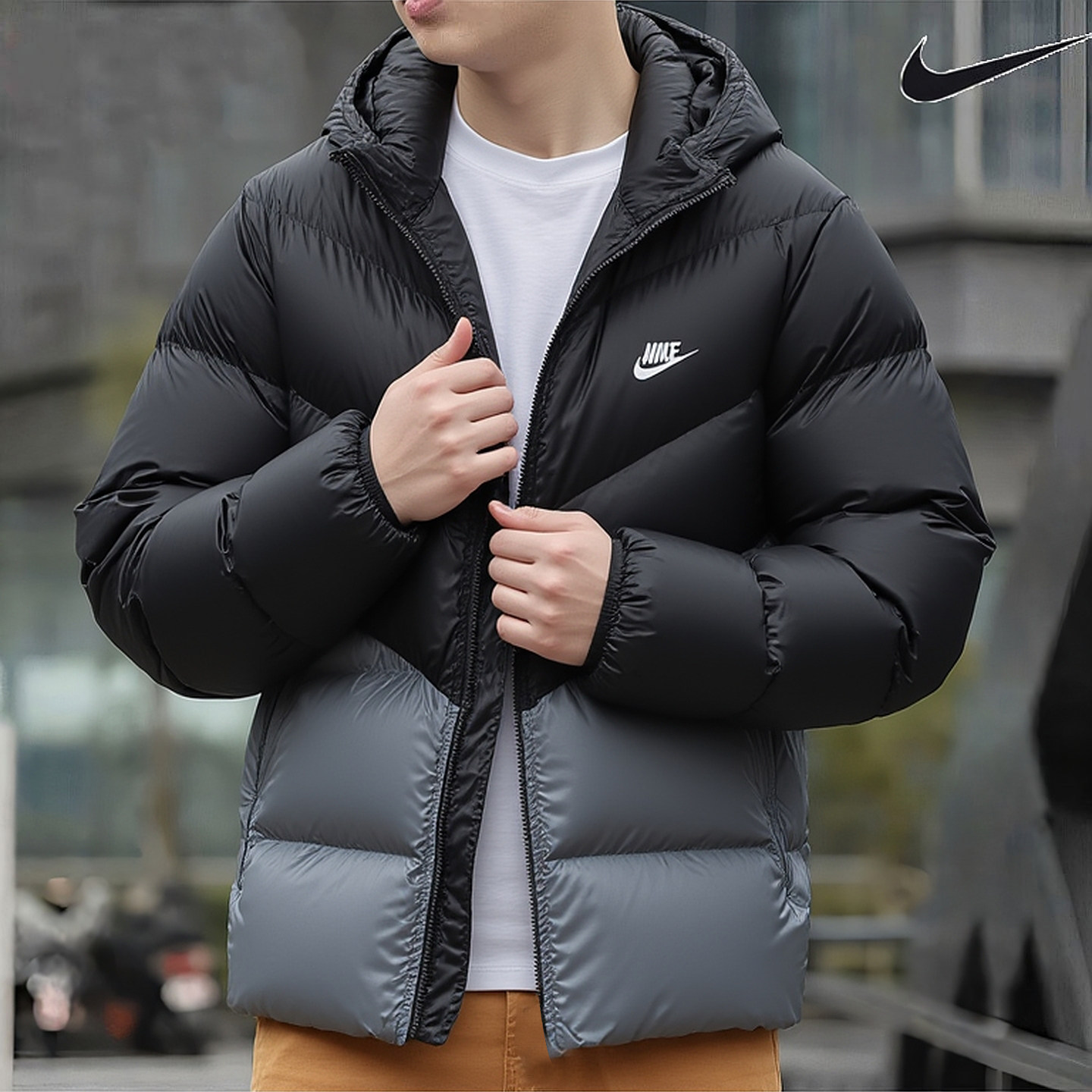 耐克NIKE羽绒服男款女款2026冬季新款户外运动服装防风保暖连帽服