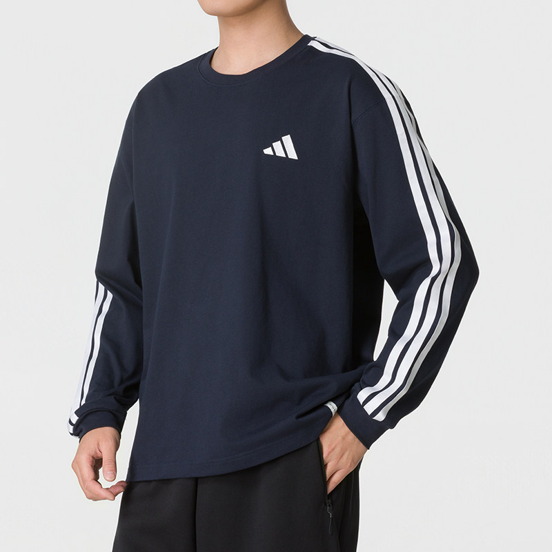 Adidas男装长袖T恤26秋季新款圆领套头衫运动服KF3729