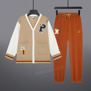 PUMA彪马运动套装男款夹克休闲外套棒球服抽绳收口针织长运动裤