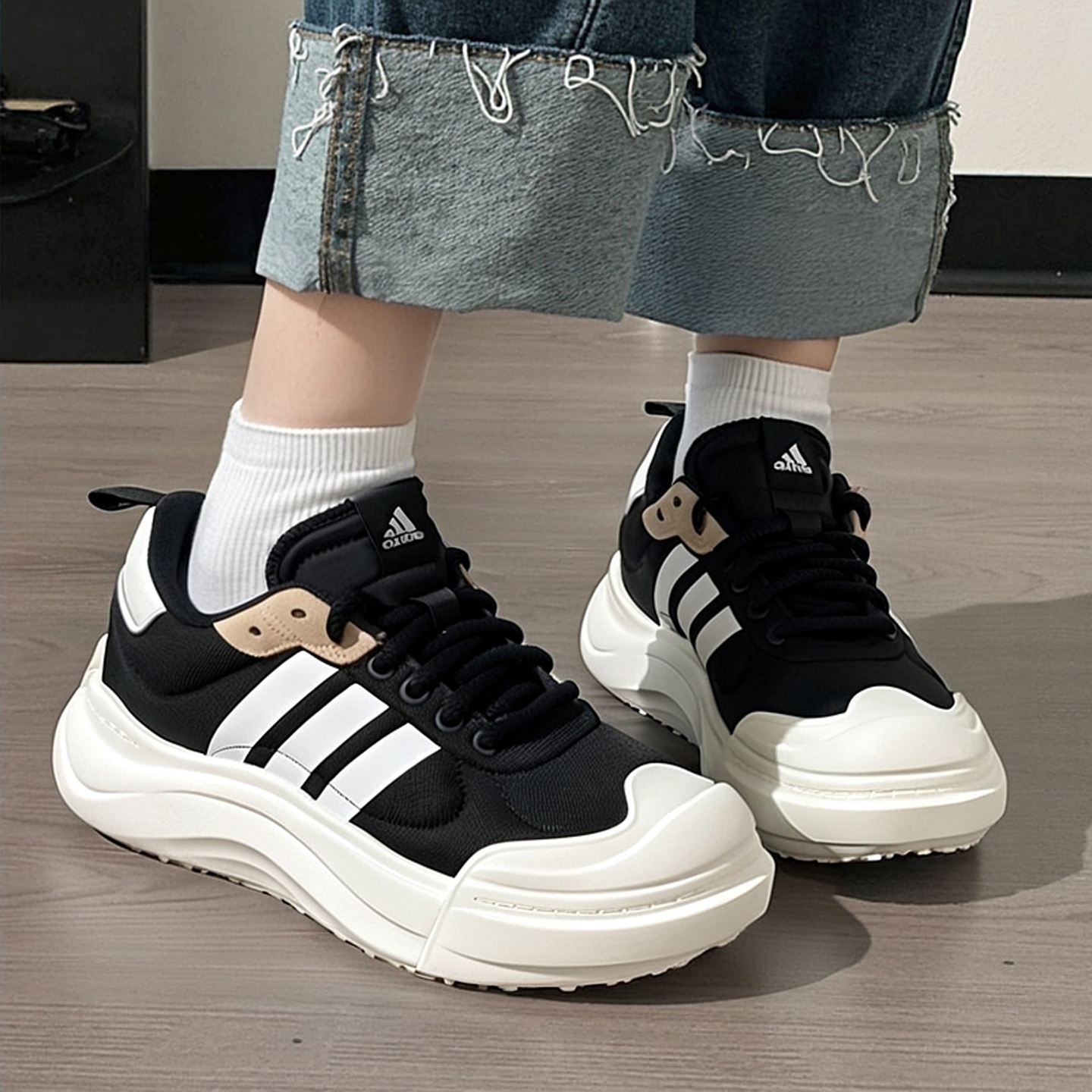 阿迪达斯正品男鞋女鞋休闲鞋2025年秋季新款厚底板鞋运动鞋大头鞋