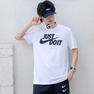 圆领透气跑步运动服AR5007 新款 Nike耐克短袖 男子白色T恤2026春季