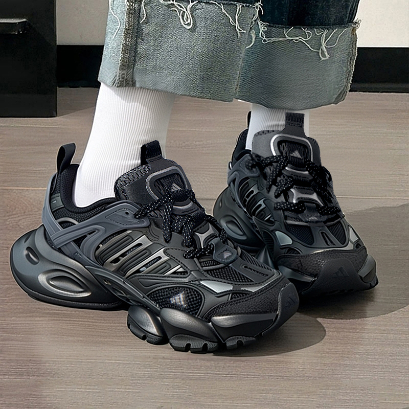 阿迪达斯男鞋女鞋新款运动鞋情侣厚底老爹鞋复古透气休闲鞋JR3086