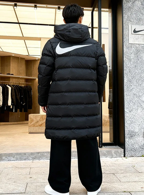 耐克长款羽绒服男装正品冬季新款防风运动服女保暖羽绒外套HQ4185