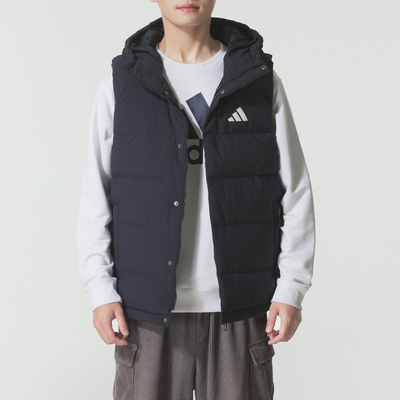Adidas阿迪达斯男装上衣2026年新款宽松连帽保暖羽绒马甲 KH3995