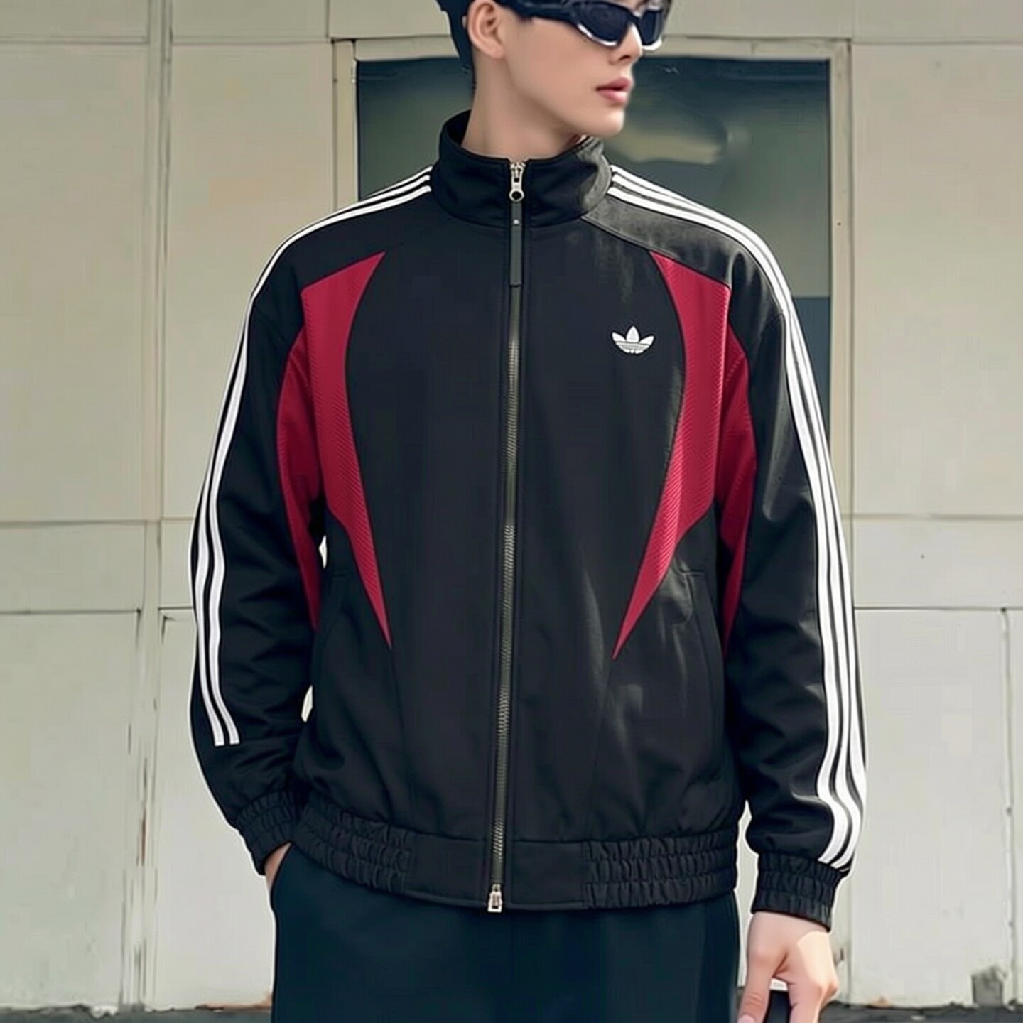 阿迪达斯三叶草男装皮质夹克外套2026秋季新款风衣运动服KX0813