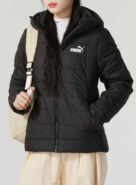 彪马女装冬季运动服加厚保暖棉服户外出行连帽舒适潮流上衣外套