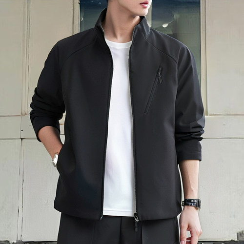 阿迪达斯男装梭织立领夹克外套26新款户外运动服休闲上衣KG8970