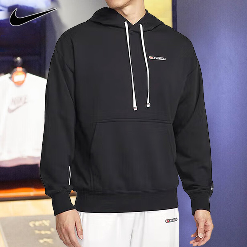 Nike耐克男装黑色连帽卫衣秋季运动服宽松休闲套头衫FN3396-010