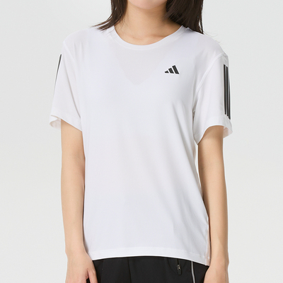 阿迪达斯短袖T恤女装2026夏季新款白色跑步休闲健身运动服KU8746