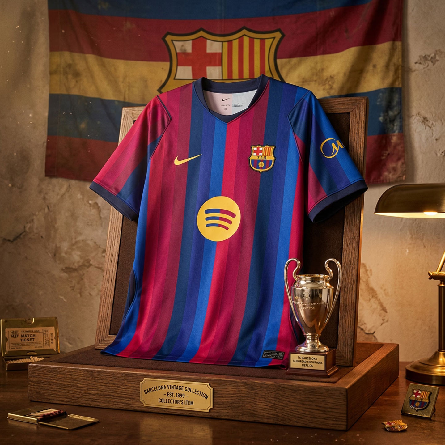 耐克男子秋季巴塞罗那主场球衣26新款服球迷版足球短袖T恤II1872