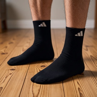 adidas阿迪达斯男女跑步运动袜26新款黑色保暖休闲运动袜子JC9271