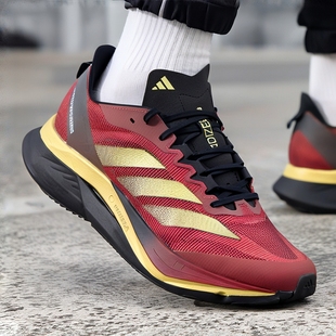 12缓震训练跑步鞋 阿迪达斯男鞋 BOSTON 红色ADIZERO JS1919 新年款