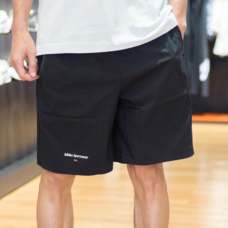阿迪达斯短裤男裤冬季户外运动裤健身裤透气休闲裤五分裤 IP4956