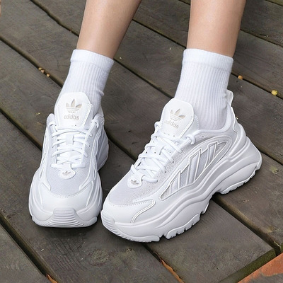 阿迪达斯老爹鞋女鞋2025年冬季新款经典白色厚底增高休闲鞋运动鞋