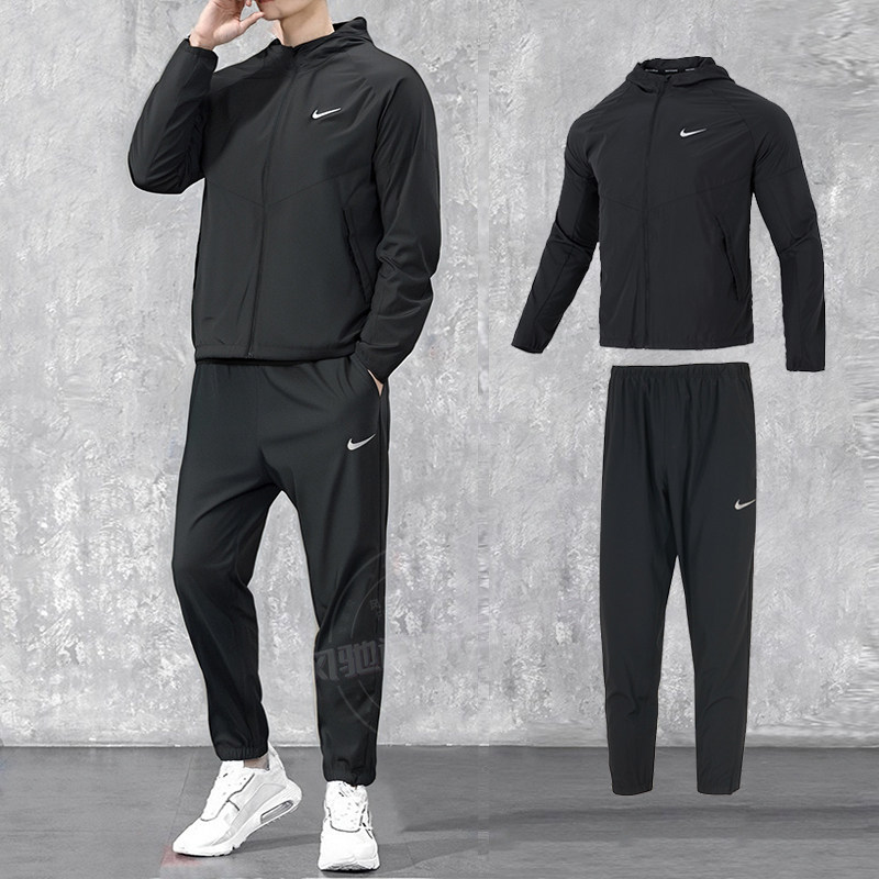 NIKE耐克男款运动套装连帽梭织夹克外套快干束脚休闲梭织长运动裤