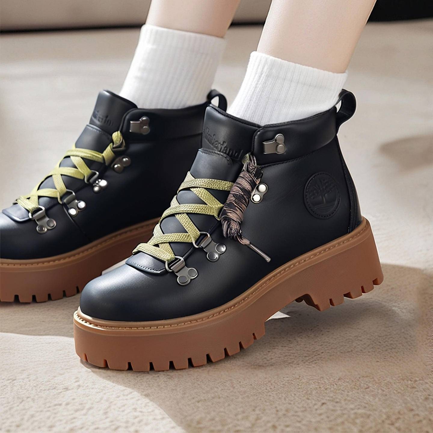 Timberland添柏岚户外厚底休闲鞋女鞋秋冬工装靴高帮马丁靴A27VJ