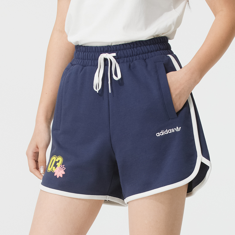 adidas三叶草2025夏季新款女裤户外健身跑步训练短裤休闲裤