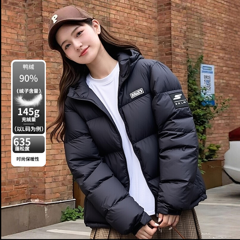 斯凯奇羽绒服男装女装2025秋冬季新款运动服保暖外套情侣短款夹克