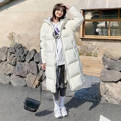 adidas阿迪达斯羽绒服长款厚外套冬季户外休闲保暖白色防风KC2497