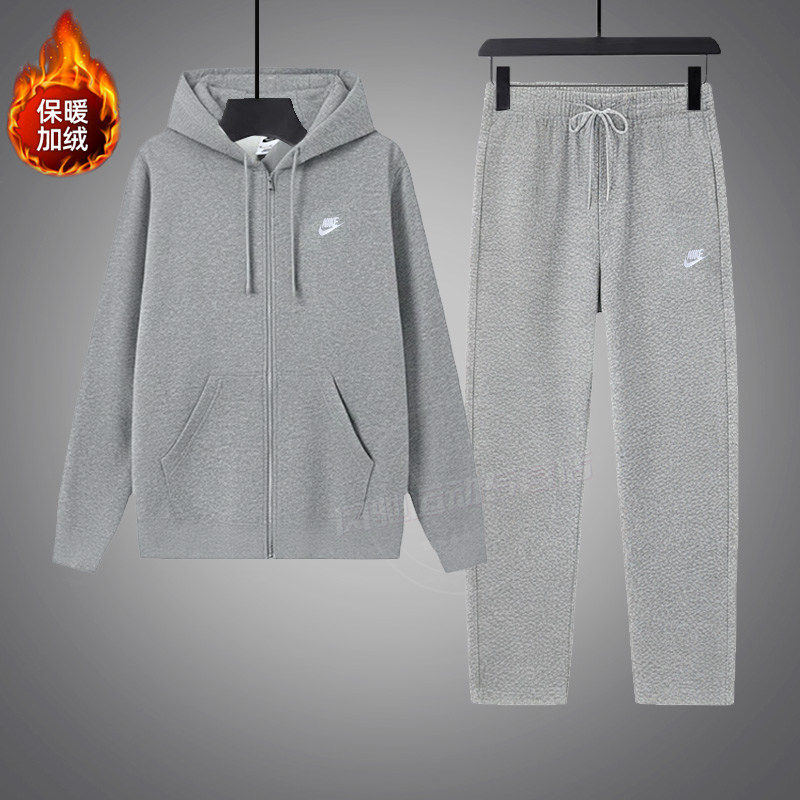 Nike耐克男冬季灰色加绒两件套保暖针织宽松休闲套装外套直筒长裤,运动服/休闲服装,运动套装,淘宝优惠券,粉丝福利购,淘宝优惠卷