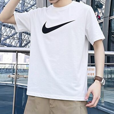 NIKE耐克男子圆领白色上衣T恤26夏季新款透气跑步半袖DC5095-100