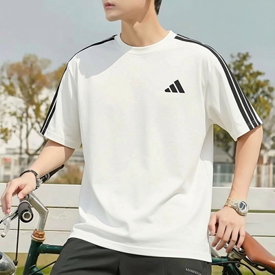 adidas阿迪达斯男子ST 3ST SS TEE运动休闲短袖T恤纯棉半袖KR2491