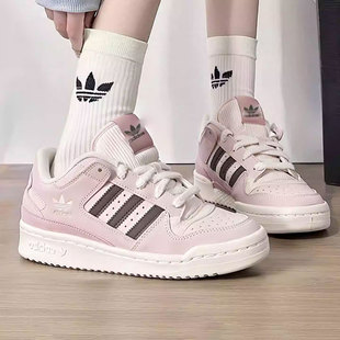 阿迪达斯三叶草女鞋2026春季款粉白撞色甜美风运动休闲板鞋KJ4300