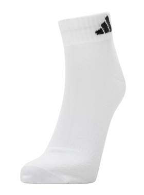 阿迪达斯白色袜子男女袜新款跑步运动袜透气三双装休闲袜 JC9269
